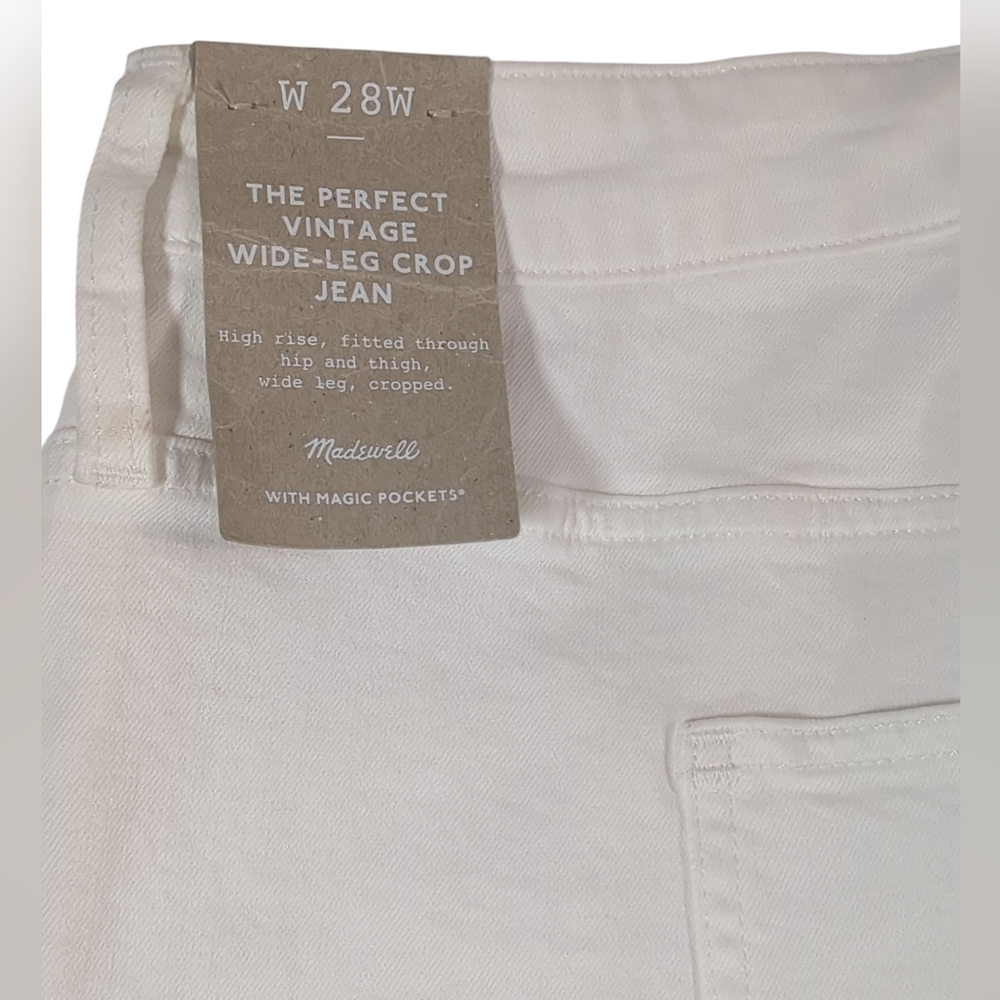 NWT!! Madewell The Perfect Vintage Wide-Leg Crop High-Rise Jean Size 28W - Picture 3 of 10